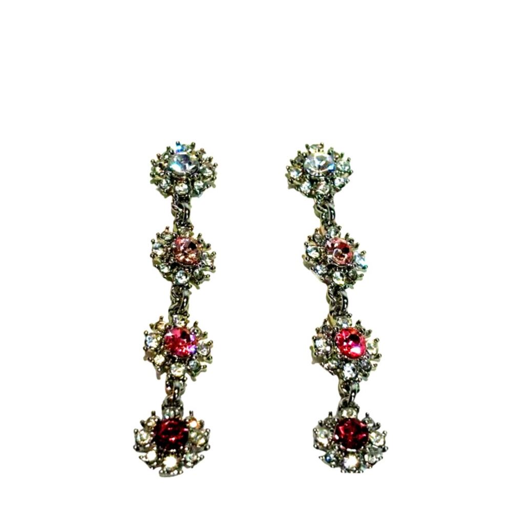 NWT! Women's Charter Club, Pink & Silver Tone Sparkle Dangle Drop Earrings